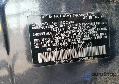 2014 Subaru Forester 2.5I Premium из США, поврежденный, VIN JF2SJAEC1EH466643